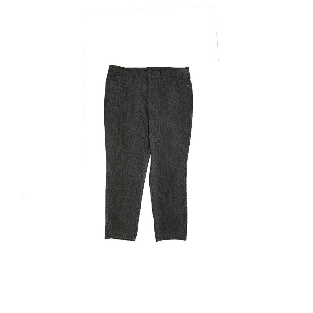 Charter Club Skinny Ankle Women's size 16 Black Snake Print Denim jeans